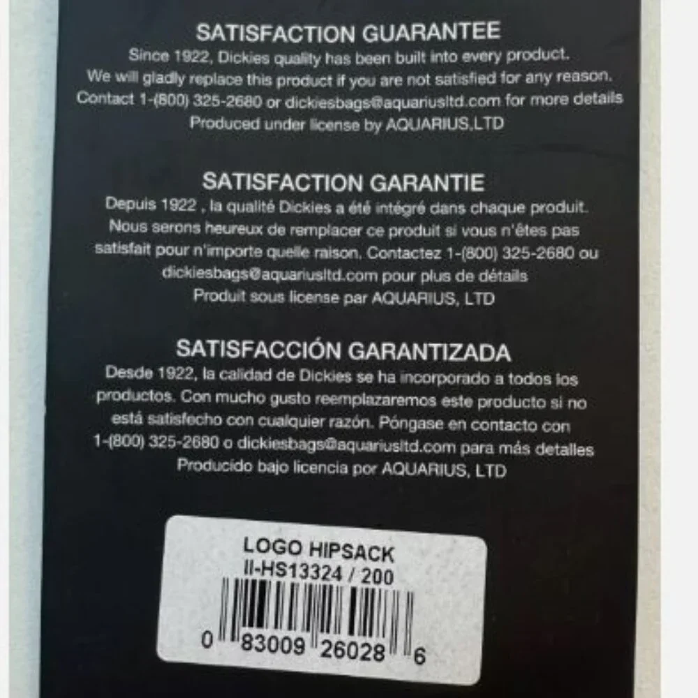 Dickies Logo Hipsack Bag Unisex Men's Women's 6" x 9.25" x 2.75" Brown New - Picture 3 of 13